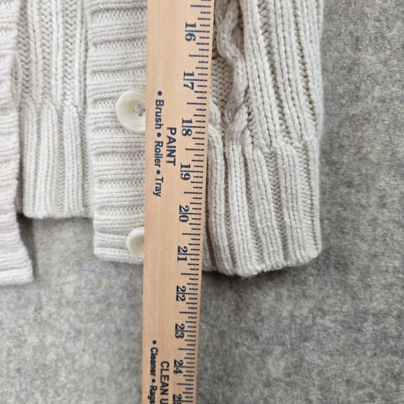 Hollister Womens Cream Cable Knit Button Front Cardigan With Collar Size L - Picture 4 of 5